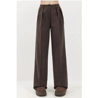 Gestreifte High-Waist Weitbein-Hose