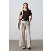 Gestreifte Weite Faltenhose