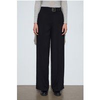 Taillierte Weitbein-Hose aus Crepe