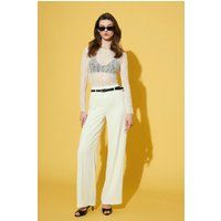 Weite Crepe-Hose mit Gürtel