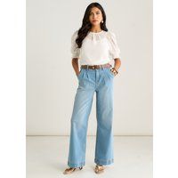 Weite Jeans mit Bundfalten