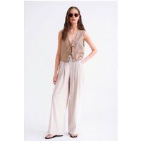 Plissierte Palazzo-Hose mit hoher Taille