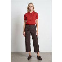 Hochgeschnittene Baumwoll-Popeline Capri-Culottes