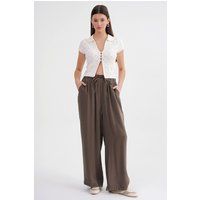 Fließende Palazzo-Hose mit hohem Bund