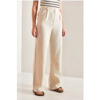 Hochtaillierte Palazzo-Hose mit Falten