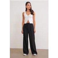 Hochtaillierte Palazzo-Hose mit weitem Bein
