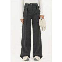 Hochtaillierte Weite Hose mit Falten