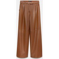 Weite Bundfaltenhose aus Kunstleder
