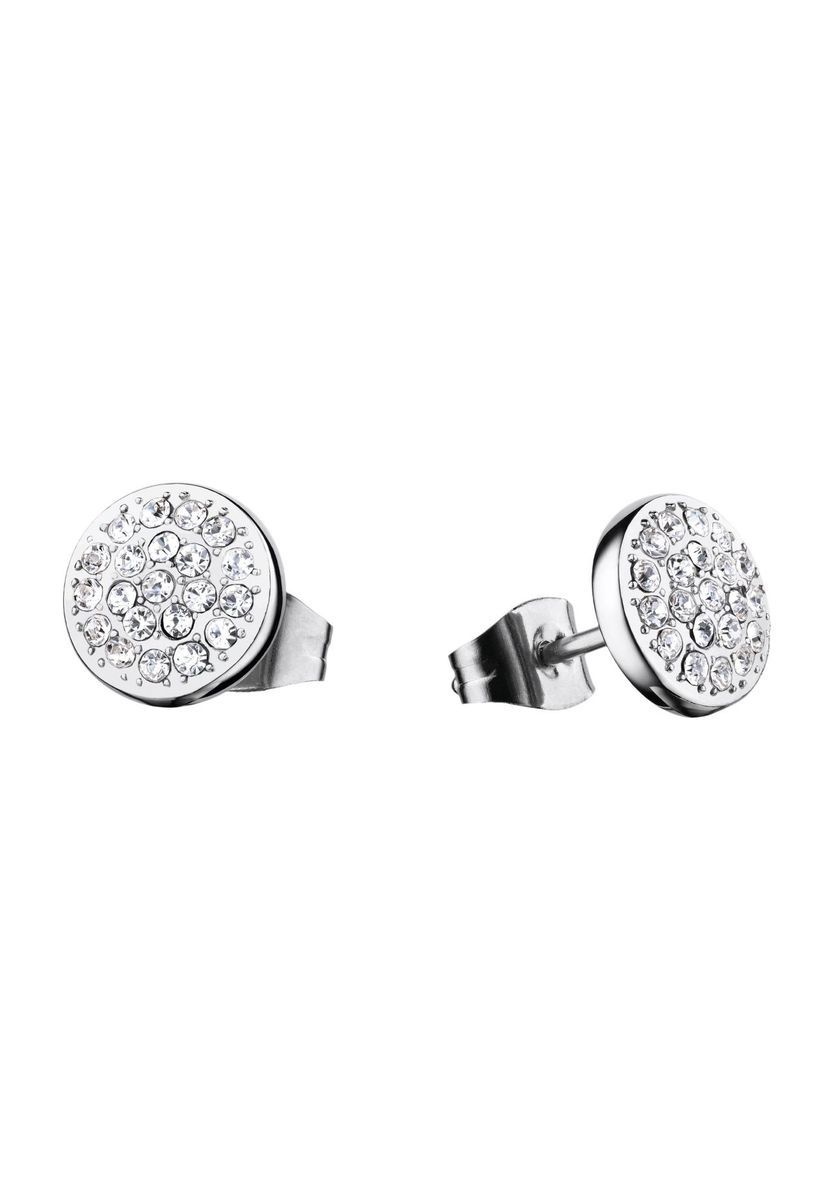 Elegante Schimmernde Runde Pavé-Ohrstecker