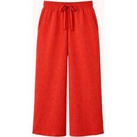 Hochtaillierte Musselin-Hose mit weitem Bein