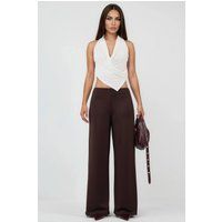 Hochtaillierte Hose mit weitem Bein