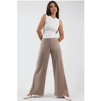 Hochtaillierte Weite Stoffhose