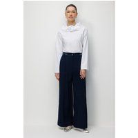 Hochtaillierte Weite Hose aus Krepp