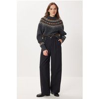 Hochtaillierte Palazzo-Hose mit weitem Bein
