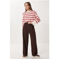 Plissierte Palazzo-Hose mit weitem Bein