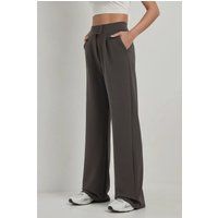 Hochtaillierte Crepe-Hose mit weitem Bein