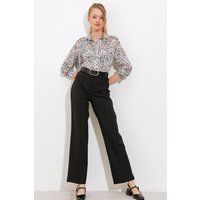 Hochtaillierte gerade Krepp-Hose