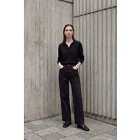 Hochtaillierte Wide-Leg Denim-Jeans