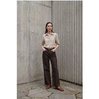 Hochtaillierte Weit Geschnittene Denim-Hose