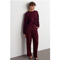 Hochtaillierte Crepe-Hose mit weitem Bein