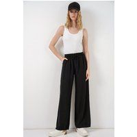 Hochtaillierte weite Hose mit Kordelzug