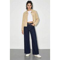Hochtaillierte Wide-Leg-Jeans mit Naht