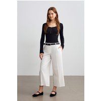 Hochtaillierte Crepe-Culottes mit Gürtel