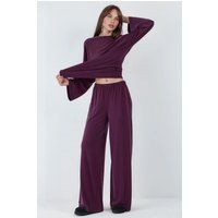 Lässige Modal-Jersey-Hose mit weitem Bein