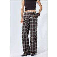 Weite Karohose mit Wickel-Detail