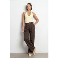 Weite Bundfaltenhose aus Baumwoll-Mix