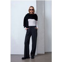 Lockere Nadelstreifen-Hose mit weitem Bein