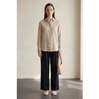 Plissierte High-Waist-Hose mit weitem Bein