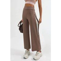 Weite Strickhose mit Seitenstreifen