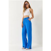 Strukturierte Palazzo-Hose Weitem Bein