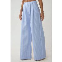 Hochtaillierte Nadelstreifenhose mit weitem Bein