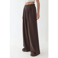 Weit geschnittene Faltenhose mit hohem Bund