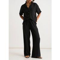 Texturierte Hose mit weitem Bein