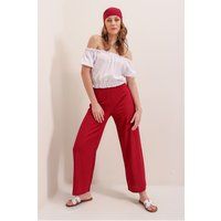 Strukturierte Strickhose mit weitem Bein