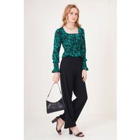 Strukturierte Strickhose mit weitem Bein