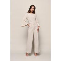 Hochtaillierte Hose mit geradem Bein