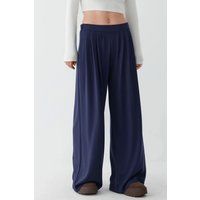 Weiche plissierte Hose mit weitem Bein