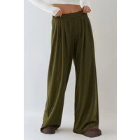 Weiche Plissierte Weitbein-Hose