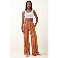 Weit geschnittene gestreifte Relax-Hose
