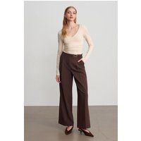 Weite Bundfaltenhose aus Krepp