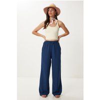 Lässige Mull-Hose mit weitem Bein