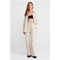 Entspannte Jersey-Hose mit weitem Bein