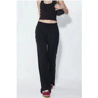 Fließende Jersey-Hose mit weitem Bein