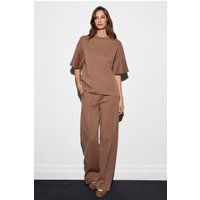 Weite Strickhose aus Baumwollmischung