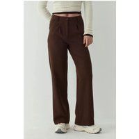 Lässige Bundfaltenhose mit weitem Bein