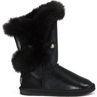 Leder-Winterstiefel mit Kunstfell-Besatz